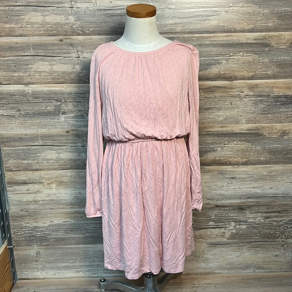 GAP Kids Girls Pink Polk Dot Long Sleeve Dress